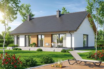 Projekt domu Limonka 2 plus - parterowy dom o powierzchni 98,37 m², dach dwuspadowy - ujęcie 4