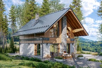 Projekt domu Giewont - parterowy z poddaszem dom o powierzchni 88,90 m², dach dwuspadowy - ujęcie 3
