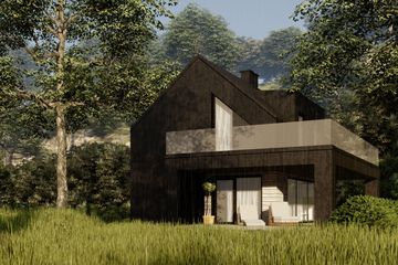  Projekt domu Czarna stodoła (KNT1002) - projekt domu parterowego z poddaszem - Zdjęcie 3