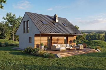  Projekt domu San (GDE1068) - projekt domu parterowego z poddaszem - Zdjęcie 1
