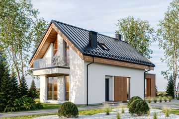  Projekt domu Stodoła z antresolą (KNT1007) - projekt domu parterowego z poddaszem - Zdjęcie 3