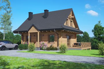  Projekt domu Ujsoły dw (KRP2811) - projekt domu parterowego z poddaszem - Zdjęcie 1