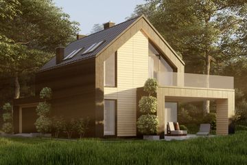  Projekt domu Stodoła z garażem (KNT1008) - projekt domu parterowego z poddaszem - Zdjęcie 1