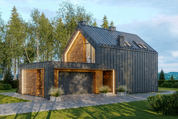  Projekt domu Steel stodoła (KNT1008) - projekt domu parterowego z poddaszem - Zdjęcie 5