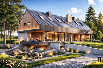  Projekt domu Stodoła z nadwieszeniem (KNT1009) - projekt domu parterowego z poddaszem - Zdjęcie 6