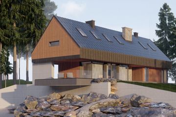  Projekt domu Stodoła z nadwieszeniem (KNT1009) - projekt domu parterowego z poddaszem - Zdjęcie 5