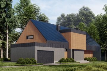  Projekt domu Stodoła z nadwieszeniem pomniejszona (KNT1010) - projekt domu parterowego z poddaszem - Zdjęcie 8