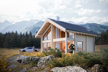  Projekt domu Stodoła Chalet z Bala (KRY1014) - projekt domu parterowego z poddaszem - Zdjęcie 3