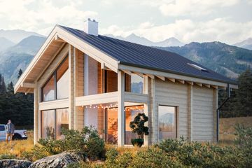  Projekt domu Stodoła Chalet z Bala (KRY1014) - projekt domu parterowego z poddaszem - Zdjęcie 1