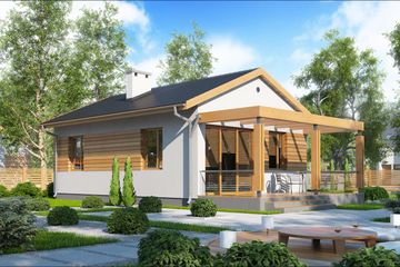 Projekt domu D103AD wersja drewniana (WAI1487) - projekt domu parterowego - Zdjęcie 2