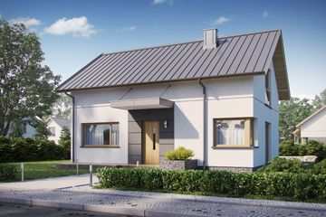  Projekt domu D170D wersja drewniana (WAI1488) - projekt domu parterowego z poddaszem - Zdjęcie 1