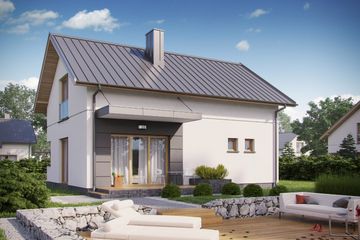  Projekt domu D170D wersja drewniana (WAI1488) - projekt domu parterowego z poddaszem - Zdjęcie 2