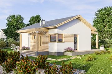  Projekt domu D237D wersja drewniana (WAI1489) - projekt domu parterowego - Zdjęcie 1