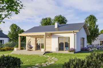  Projekt domu D237D wersja drewniana (WAI1489) - projekt domu parterowego - Zdjęcie 2