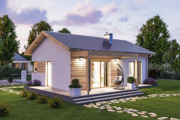  Projekt domu D237D wersja drewniana (WAI1489) - projekt domu parterowego - Zdjęcie 3