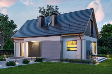  Projekt domu D295D wersja drewniana (WAI1496) - projekt domu parterowego z poddaszem - Zdjęcie 3