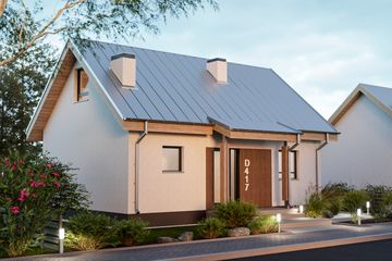  Projekt domu D417 Paulinka z ogrzewaniem na pellet wersja drewniana (WAI1491) - projekt domu parterowego z poddaszem - Zdjęcie 3