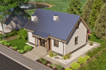  Projekt domu D417 Paulinka z ogrzewaniem na pellet wersja drewniana (WAI1491) - projekt domu parterowego z poddaszem - Zdjęcie 4