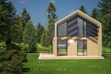  Projekt domu DM28 wersja drewniana (WAI1495) - projekt domu parterowego z poddaszem - Zdjęcie 3