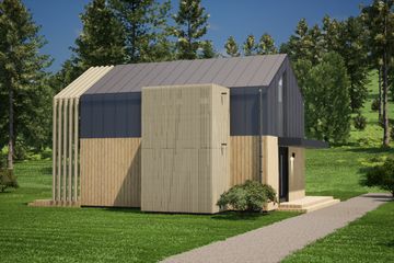  Projekt domu DM28 wersja drewniana (WAI1495) - projekt domu parterowego z poddaszem - Zdjęcie 4