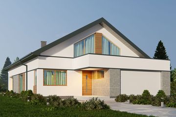  Projekt domu uA339 (WCB1564) - projekt domu parterowego z poddaszem - Zdjęcie 1