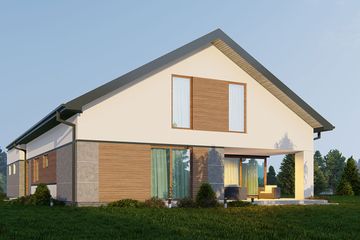  Projekt domu uA339 (WCB1564) - projekt domu parterowego z poddaszem - Zdjęcie 5