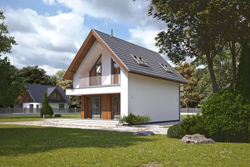  Projekt domu Kruszyna 4 (BSA2386) - projekt domu parterowego z poddaszem - Zdjęcie 2