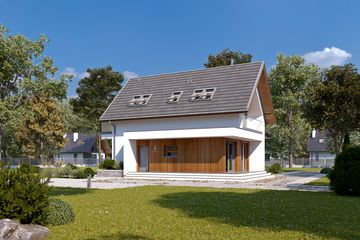  Projekt domu Kruszyna 4 (BSA2386) - projekt domu parterowego z poddaszem - Zdjęcie 3