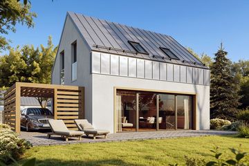 Projekt domu Gabi 2 - parterowy z poddaszem dom o powierzchni 86,96 m², dach dwuspadowy - ujęcie 2