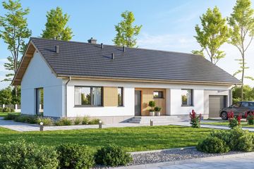 Projekt domu Mokka 20 plus 2 - parterowy dom o powierzchni 110,96 m², dach dwuspadowy - ujęcie 2