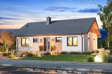 Projekt domu Tebe szkielet drewniany - parterowy dom o powierzchni 82,80 m², dach dwuspadowy - ujęcie 3