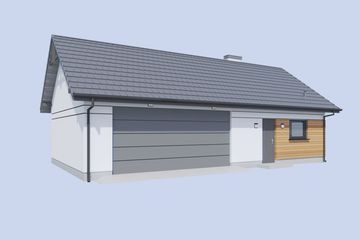 Projekt budynku gospodarczego G342A budynek gospodarczy - parterowy dom o powierzchni 75,80 m², dach dwuspadowy - ujęcie 2