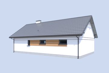 Projekt budynku gospodarczego G342A budynek gospodarczy - parterowy dom o powierzchni 75,80 m², dach dwuspadowy - ujęcie 3