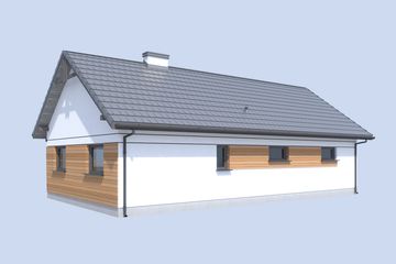 Projekt budynku gospodarczego G342A budynek gospodarczy - parterowy dom o powierzchni 75,80 m², dach dwuspadowy - ujęcie 4