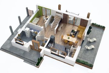  Projekt domu BW-36 wariant 18 bez garażu z zadaszonym tarasem (niskoemisyjny) (JGC1263) - projekt domu parterowego z poddaszem - Zdjęcie 5