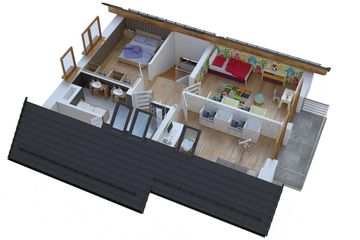  Projekt domu BW-36 wariant 18 bez garażu z zadaszonym tarasem (niskoemisyjny) (JGC1263) - projekt domu parterowego z poddaszem - Zdjęcie 6