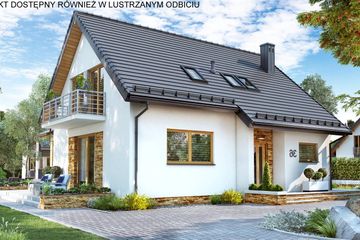  Projekt domu BW-36 wariant 18 bez garażu z zadaszonym tarasem (niskoemisyjny) (JGC1263) - projekt domu parterowego z poddaszem - Zdjęcie 4