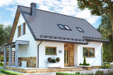  Projekt domu BW-36 wariant 5 bez garażu (niskoemisyjny) (JGC1264) - projekt domu parterowego z poddaszem - Zdjęcie 2