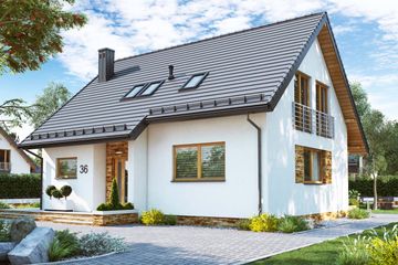  Projekt domu BW-36 wariant 5 bez garażu (niskoemisyjny) (JGC1264) - projekt domu parterowego z poddaszem - Zdjęcie 3