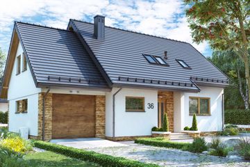  Projekt domu BW-36 wariant 5 (niskoemisyjny) (JGC1265) - projekt domu parterowego z poddaszem - Zdjęcie 2