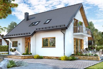  Projekt domu BW-36 wariant 18 bez garażu (niskoemisyjny) (JGC1267) - projekt domu parterowego z poddaszem - Zdjęcie 2