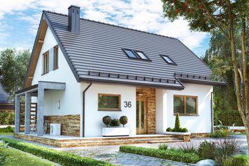  Projekt domu BW-36 wariant 18 bez garażu (niskoemisyjny) (JGC1267) - projekt domu parterowego z poddaszem - Zdjęcie 3