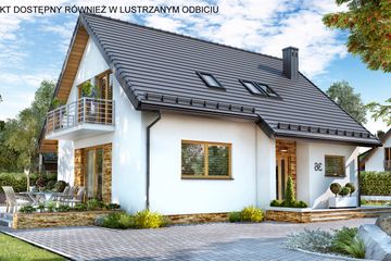  Projekt domu BW-36 wariant 18 bez garażu (niskoemisyjny) (JGC1267) - projekt domu parterowego z poddaszem - Zdjęcie 4