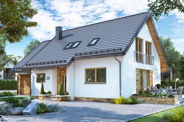  Projekt domu BW-36 wariant 18 (niskoemisyjny) (JGC1268) - projekt domu parterowego z poddaszem - Zdjęcie 2