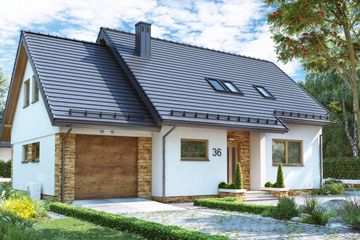  Projekt domu BW-36 wariant 18 (niskoemisyjny) (JGC1268) - projekt domu parterowego z poddaszem - Zdjęcie 3