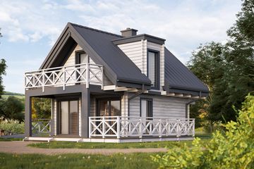  Projekt domu Jutrzenka nowoczesna balik (KDX1006) - projekt domu parterowego z poddaszem - Zdjęcie 4