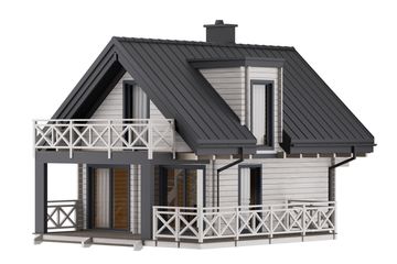  Projekt domu Jutrzenka nowoczesna balik (KDX1006) - projekt domu parterowego z poddaszem - Zdjęcie 3
