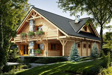  Projekt domu Nowela z balkonem (KDX1013) - projekt domu parterowego z poddaszem - Zdjęcie 1