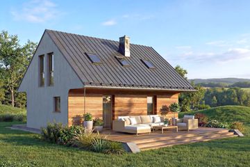  Projekt domu San 2 (GDE1070) - projekt domu parterowego z poddaszem - Zdjęcie 1