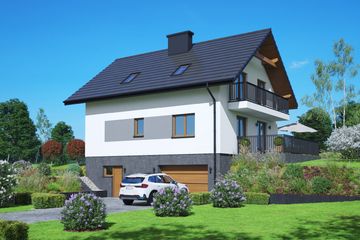  Projekt domu Izabelów (KRP2812) - projekt domu parterowego z poddaszem - Zdjęcie 1